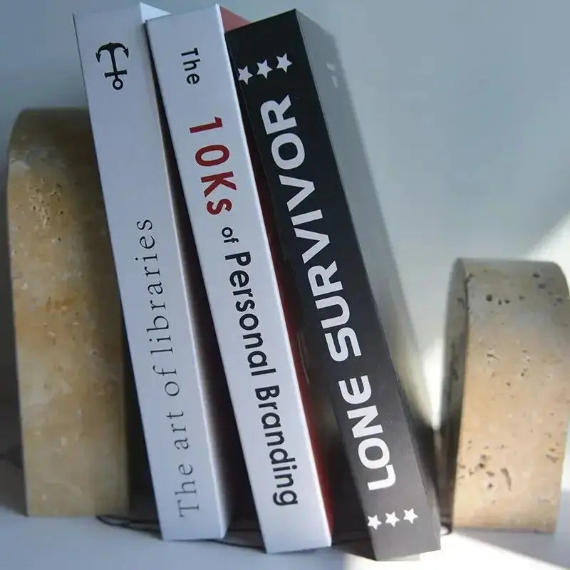 Vintage Travertine  Bookends