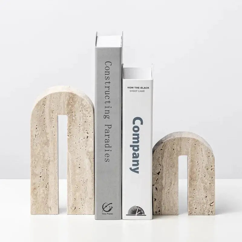 Vintage Travertine  Bookends